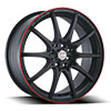 Forza 315 Black with Red Stripe 18 X 7.5  Inch Wheel