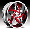 Hipnotic C Note Chrome W Red Inserts 24 X 9 Inch Wheels