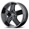 Lorenzo WL30 24X9.5 Gloss Black w/ Machined Pin Stripe