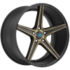 Mach M1 18X8 GLOSSY BLACK / TITANIUM BRONZE FACE / UNDERCUT