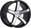 Mach M5 17X7.5 Mirror Machined Face and Lip Edge with Gloss Black