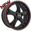 Menzari Viaggio Z11 Black with Red Stripe 20 X 10 Inch Wheels