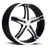 Milanni 446 Kool Whip 5 15X6.5 Gloss Black with Machine Face and Lip