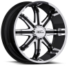 Milanni 446 Kool Whip 8 20X9 Gloss Black with Machine Face and Lip