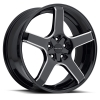 Milanni  464 VK-1 18X8 Gloss Black Milled Spokes