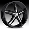 Milanni Bel Air5 459 Gloss Black Chrome Accents 18 X 7.5 Inch Wheels