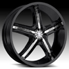 Milanni Bel Air5 459 Gloss Black Chrome Accents 22 X 8.5 Inch Wheels