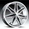 Milanni Stalker 368 Chrome with Black Inserts 20 X 7.5 Inch Wheels