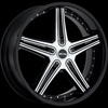 MKW Type 104 Satin Black With Machined Face 22 X 8.5 Inch Wheel