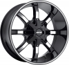 MKW M81 16X8 Gloss Black Machined Face Black Lip Machined Groove on Flange