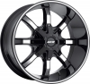 MKW M81 22X11 Gloss Black Machined Face Black Lip Machined Groove on Flange