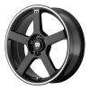 Motegi MR116 18X9 GLOSS BLACK WITH MACHINED FLANGE