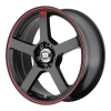 Motegi MR116 15X6.5 Matte Black With Red Racing Stripe