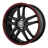 Motegi MR117 17X7 Matte Black With Red Racing Stripe
