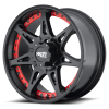Moto Metal MO961 20X10 Satin Black with Red Inserts