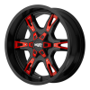 Moto Metal MO969 18X10 Satin Black With Red and Chrome Accents