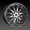 Red Sport RS77B Black Machined 24 X 9.5  Inch Wheel