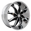 Rockstarr Wheels 608 Firehouse Chrome with Black Inserts 24 X 9.5 Inch Wheels