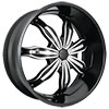 Rockstarr Wheels 615 Rush Black with Chrome Inserts 20 X 8.5 Inch Wheels