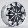 Rockstarr Wheels 557 Dynasty Chrome Black Inserts Wheel Packages