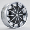 Rockstarr Wheels 557 Dynasty Chrome Black Inserts 22 X 8.5 Inch Wheels