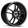 Ruff Racing R354 15X7 Gloss Black with Machined Pin Stripe