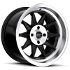 Ruff Racing R358 15X8.5 Black with Machined Face & Machined Lip