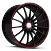 Ruff Racing R950 14X6 Gloss Black with Red Pin Stripe