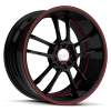 Ruff Racing R952 17X7.5 Gloss Black with Red Pin Stripe