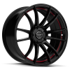 Ruff Racing R959 18X8.5 Satin Black with Red Undercut