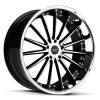 Ruff Racing R981 22X9 Gloss Black with Machine Face & Chrome Lip