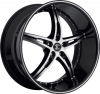 SFOne Number 14 20X10 Gloss Black with Machined Face and Stripe 