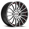 SPEC-1 SP-12 17X7.5 Gloss Black Machined Red