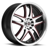 SPEC-1 SP-15 18X8 GLOSS BLACK MACHINED RED