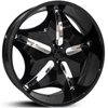 Starr Wheels 618 Chubby Black with Chrome Inserts Wheel Packages
