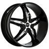 Status Dystany 822 Black with Chrome Inserts 22 X 7.5 Inch Wheel