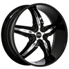 Status Dystany 822 Black with Chrome Inserts 26 X 10 Inch Wheel