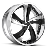 Status S835 FANTASY 22X9 Chrome with Gloss Black Inserts
