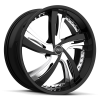 Status S835 FANTASY 22X9 Gloss Black wIith Chrome Inserts