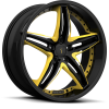 Status  S837 Haze 20X8.5 Gloss Black With Yellow Accents
