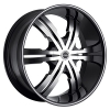 Strada Vetro 24X9.5 Gloss Black with Machined Face
