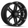 Tuff T-01 15X8 Flat Black with White Inserts