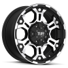Tuff T-03 17X8 Flat Black with Machined Face & Flange
