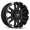Tuff T-04 15X8 Flat Black with Machined Flange
