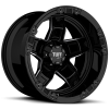 Tuff T-10 12in 22X12 Gloss Black with Milling