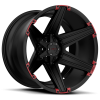 Tuff  T-12 20X10 Satin Black with Red Inserts