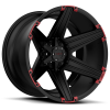 Tuff  T-12 20X12 Satin Black with Red Inserts