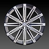 U2-23B Black Machined 22 X 9 Inch Wheel