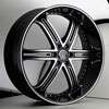 Versante 226B Black with Machined Stripe 22 X 8.0 Inch Wheel