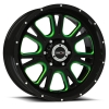 Vision 399 Fury 18X8.5 Gloss Black with Green Tint on Windows